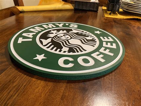 Personalized Starbucks Coffee Sign For Kitchen Dinette Bar Etsy