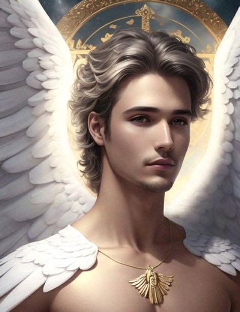 An Angel With White Wings And A Gold Necklace