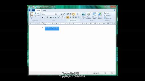 Windows 7 Wordpad Youtube