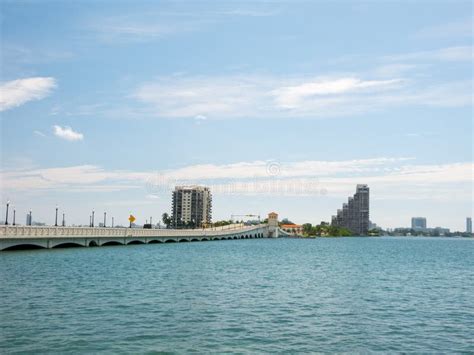 Miami Venetian Causeway Drawbridge And Skyline Stock Image Image Of