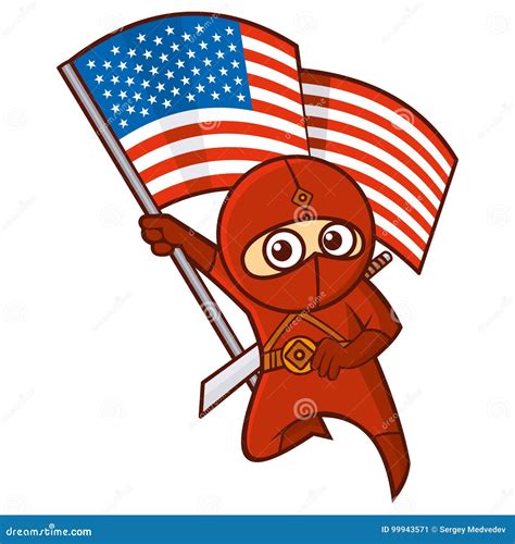 Superhero Red Ninja Kid Stock Illustration Illustration Of Brave