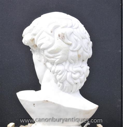 Hand Carved Italian Marble Bust Apollo Delphi Greek God Myth
