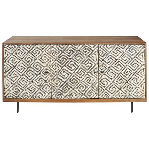 Signature Design By Ashley Kerrings Accent Cabinet With Greek Key