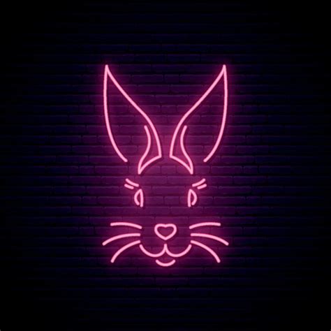 bunny neon sign royalty free vector image vectorstock