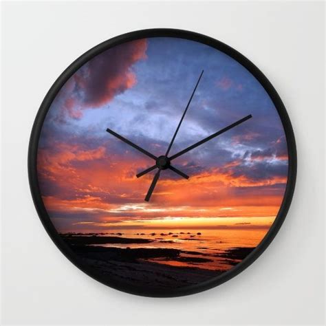 Stunning Seaside Sunset Wall Clock By Danbythesea Society6 Clock