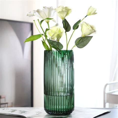 花瓶 花器 玻璃瓶 玻璃花瓶 擺件輕奢u型 玻璃花瓶豎式條紋簡約歐式客廳花器家居裝飾插花花瓶擺設 yahoo奇摩拍賣