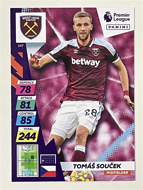 347 Tomáš Souček West Ham Base Panini Adrenalyn Xl Premier League 202122 Card Solve Collectibles