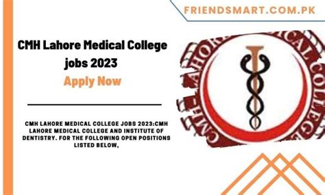 Cmh Lahore Medical College Jobs Apply Now