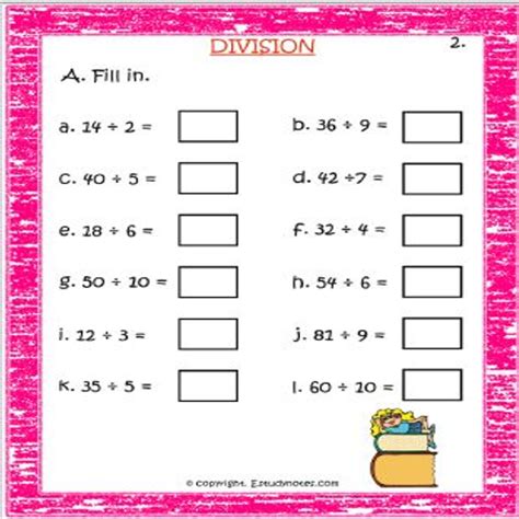 People use math when buying things, making li. Maths Division-Fill In Worksheet 2 Grade 2 - EStudyNotes