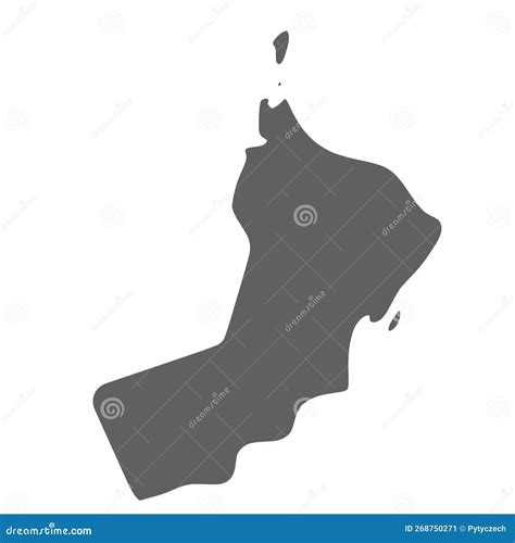 Oman Flat Country Map Silhouette Stock Vector Illustration Of