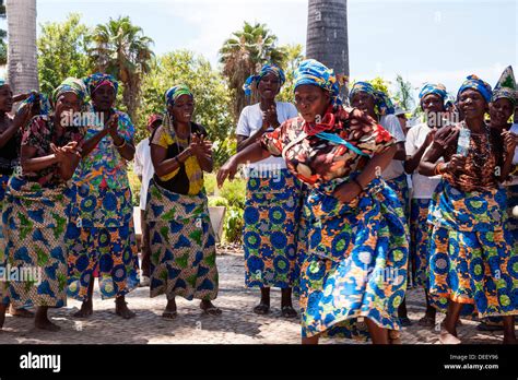 Africa Angola Benguela Women Dancing In Traditional Dress Stock