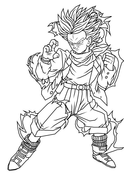 Free printable dragon ball z coloring pages for kids. Trunks GT SSJ2 Lineat by theothersmen on DeviantArt