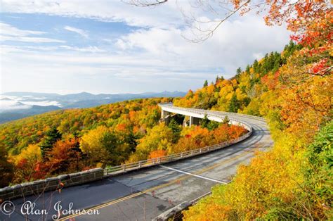 Linn Cove Viaduct In Fall By Alan Johnson Blue Ridge Parkway
