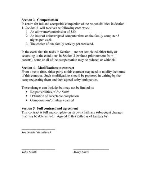 Chore Contract Pdf Complete With Ease Airslate Signnow