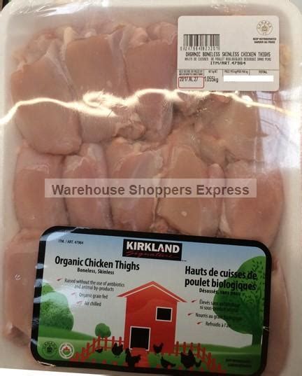 Kirkland Signature Organic Boneless Skinless Chicken Thighs Warehouse Shoppers Express