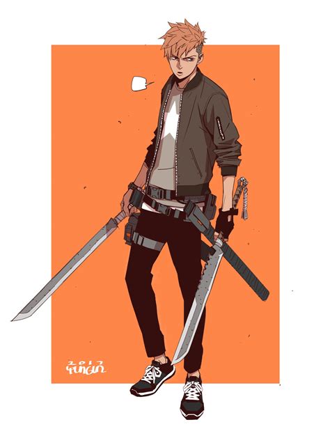 Artstation Swordsman Yungun Y Character Design Male Anime