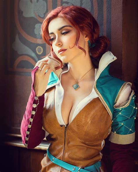 Women The Witcher Wild Hunt Triss Merigold Redhead Cosplay Anni The