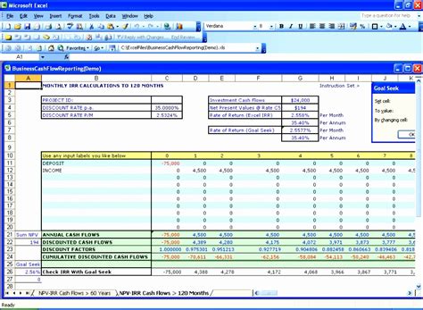 npv irr excel template exceltemplates exceltemplates