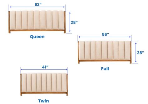 Headboard Sizes King Queen Full And Twin Dimensions Designing Idea