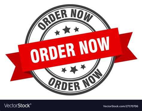 Order Now Label Order Now Red Band Sign Order Now Vector Image