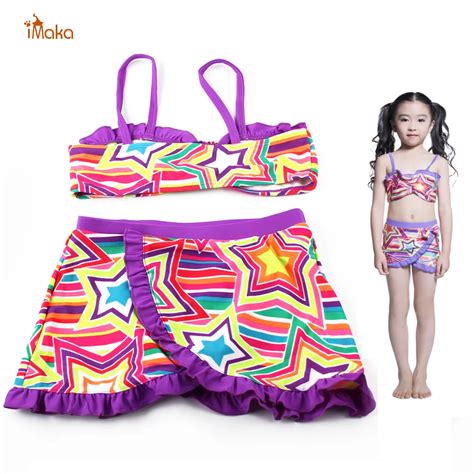 Kids Swimwear Girls Two Pieces Child Swimsuit Purple Mermaid Tails For