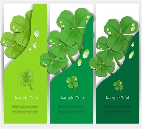 Free Set Of Vector Vertical Green Clover Banners Titanui