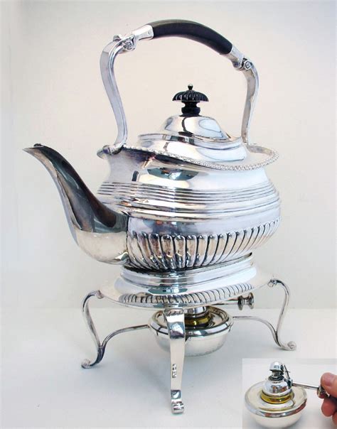 Antique C1900 Victorianedwardian Silver Plated Spirit Kettle Patent