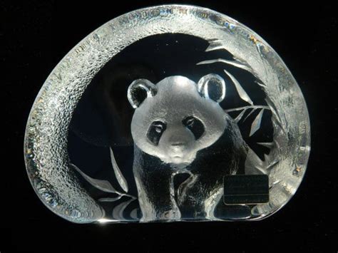 Mats Jonasson Panda Bear Swedish Crystal By Quirkycrowsvintage Sign