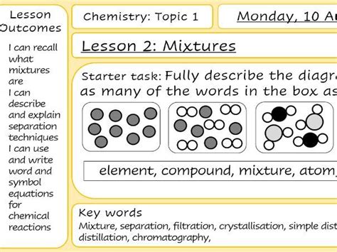 Topic 1 - Lesson 2 - Mixtures | Teaching Resources