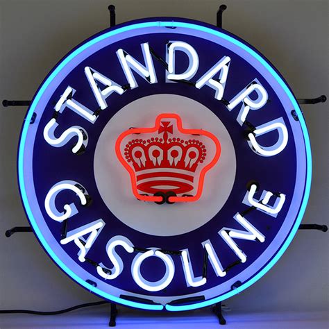 Standard Gasoline Neon Sign With Backing Automotive Neon Signs