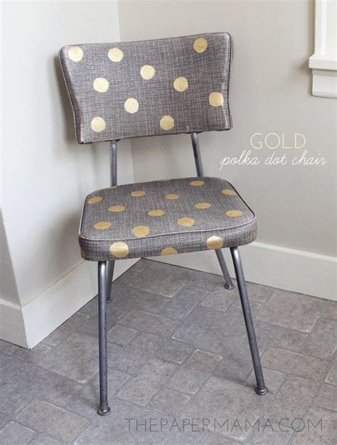 How To Paint A Gold Polka Dot Vintage Chair Makeover Diy Gold Polka