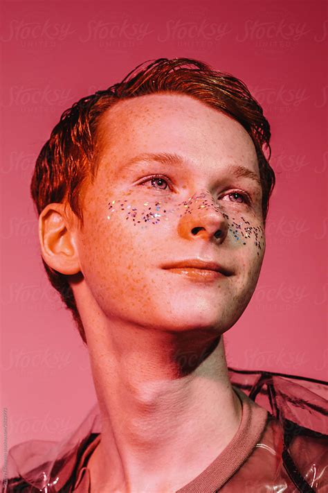 Male With Glitter On Face By Stocksy Contributor Sergey Filimonov