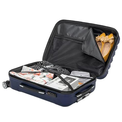 Zimtown 3 Piece Nested Spinner Suitcase Luggage Set Navy Blue