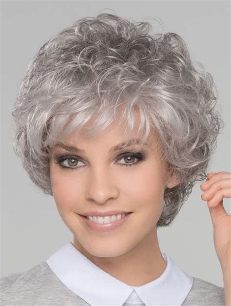 Short Curly Wig Silver Grey