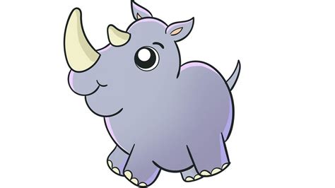 Cómo Dibujar Un Rinoceronte Small Youtube
