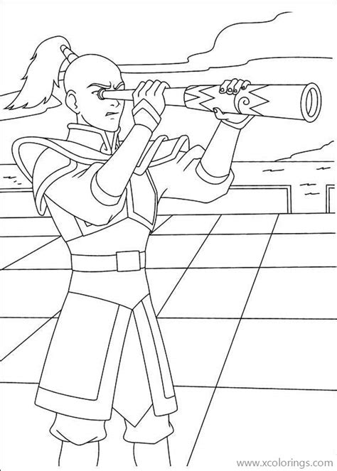 Avatar The Last Airbender Zuko With Telescope Coloring Pages