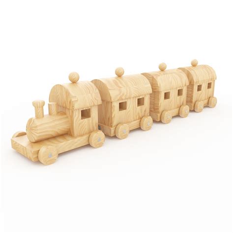 Wooden Toy Train 3d Model Turbosquid 1328963