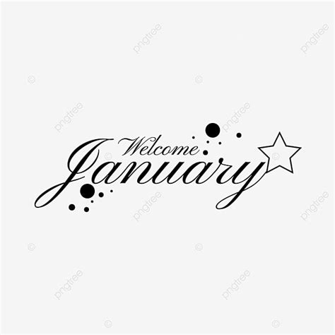 Gambar Tulisan Januari Dalam Warna Hitam Januari Tulisan Menulis Png