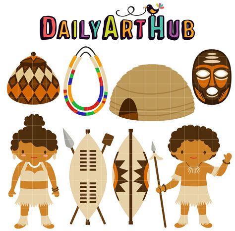 Africa Zulu Tribe Clip Art Set Daily Art Hub Free Clip Art Everyday