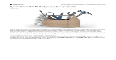 System Center 2012 R2 Configuration Manager Toolkit Pdf Document
