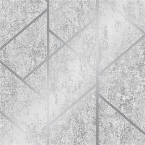 I Love Wallpaper Milan Geo Metallic Wallpaper Grey Silver Wallpaper