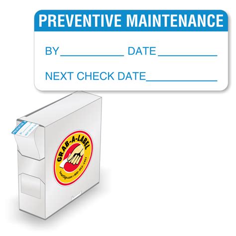 Preventive Maintenance White Flexible Labels Sku Qc 197 Wo150 Box