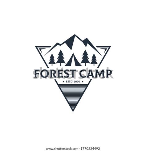 Creative Forest Camp Outdoor Logo Design Stock Vector Royalty Free