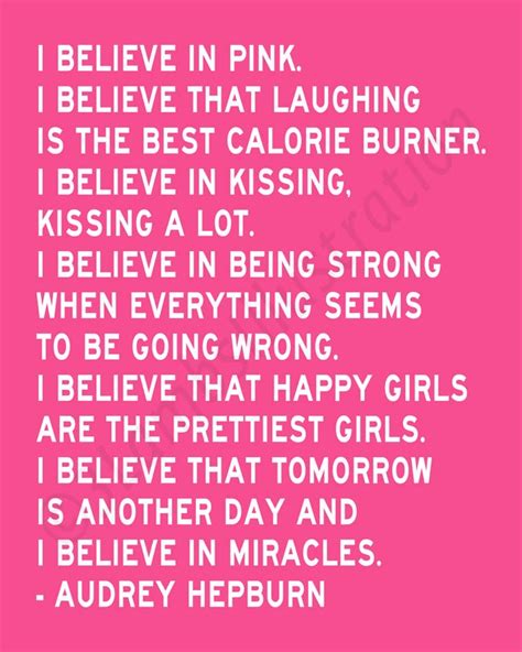 Image quote by marilyn monroe. I Believe in Pink Audrey Hepburn Quote | Quotes | Pinterest