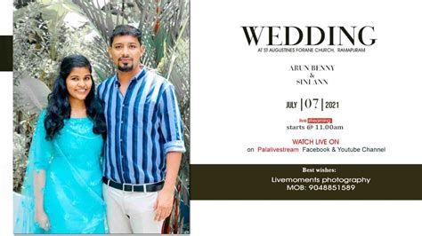 Wedding Ceremony Arun Benny And Sini Ann 07072021 Livemoments