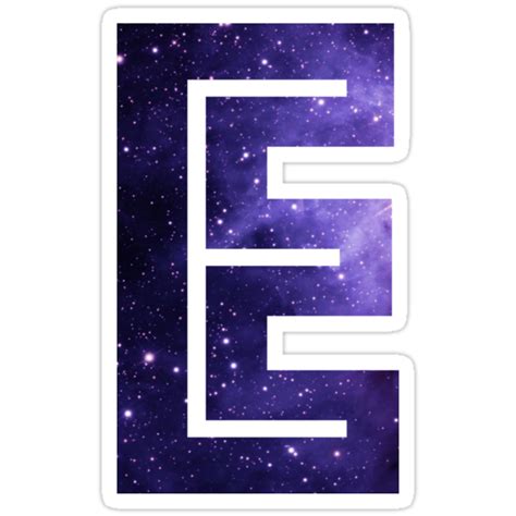 The Letter E Space Stickers By Mike Gallard Redbubble