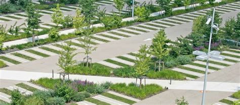 Landscaping Walkways And Open Space In Commercial Parking Lot Design