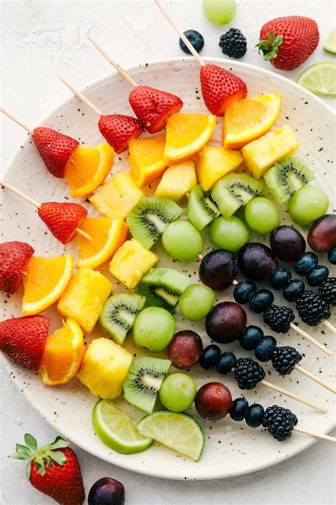 Fresh Rainbow Fruit Skewers Yummy Recipe