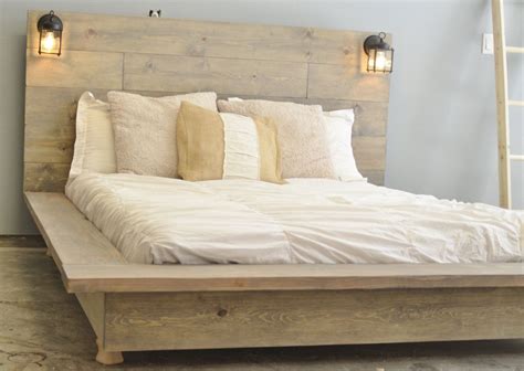 Mattress and bed frame with headboard bundle. Rustic bed frame. | Build a platform bed, Wood platform ...