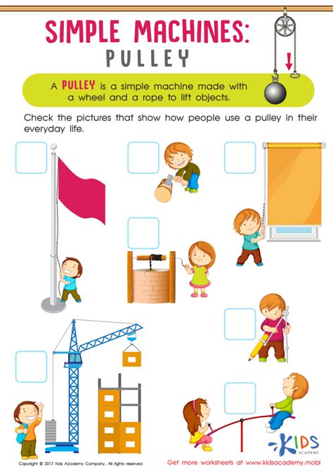 Simple Machines Pulley Worksheet Free Pdf Printout For Kids